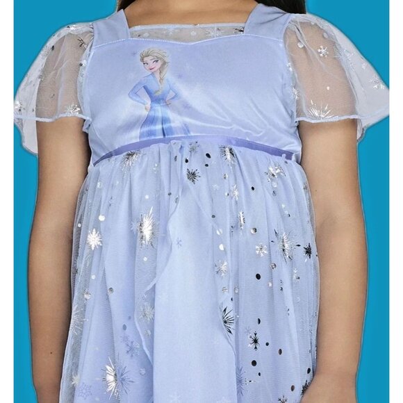 DISNEY FROZEN ELSA Toddler Girls Fantasy Nightgown SIZE 4T Cosplay Dress NEW - Picture 4 of 9
